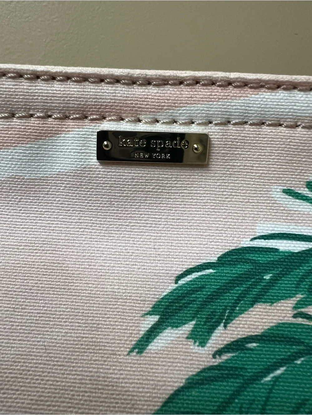kate spade Collectable L Camel & Palm Print Tote Bag NWOT
